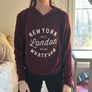 Red sweatshirt without hood